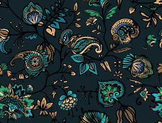 Seamless floral pattern paisley