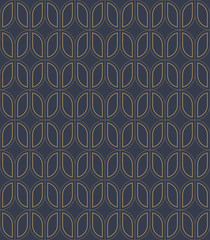 Luxury geometric background. Seamless pattern. Golden ovals. Vector illustration