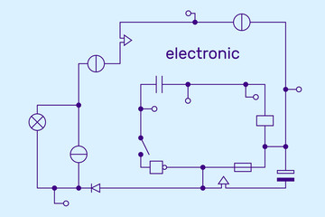 Fototapeta premium Electronic circuit scheme. Technology concept. Vector.