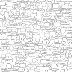Rock or stone wall background, line design. Seamless pattern. Editable strokes, vector illustration EPS 10 - 292827806