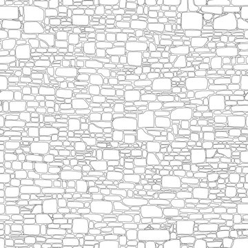 Rock or stone wall background, line design. Seamless pattern. Editable strokes, vector illustration EPS 10