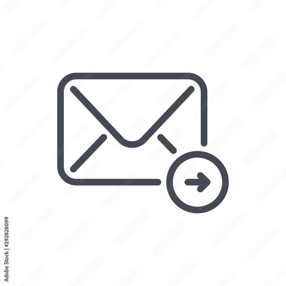 Poster mail auto forward line icon. send email vector outline sign.