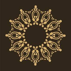 Circular ornament for design in oriental style. Vector illustration