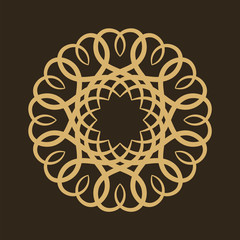 Circular ornament for design in oriental style. Vector illustration