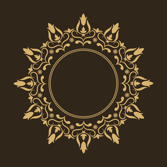 Circular ornament for design in oriental style. Vector illustration