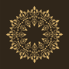 Circular ornament for design in oriental style. Vector illustration