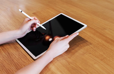 Successful Business woman Using Digital Tablet.