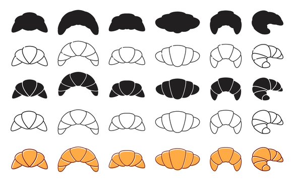 vector croissant icons