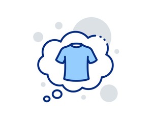 T-shirt line icon. Laundry shirt sign. Clothing speech bubble symbol. Linear design sign. Colorful t-shirt icon. Vector