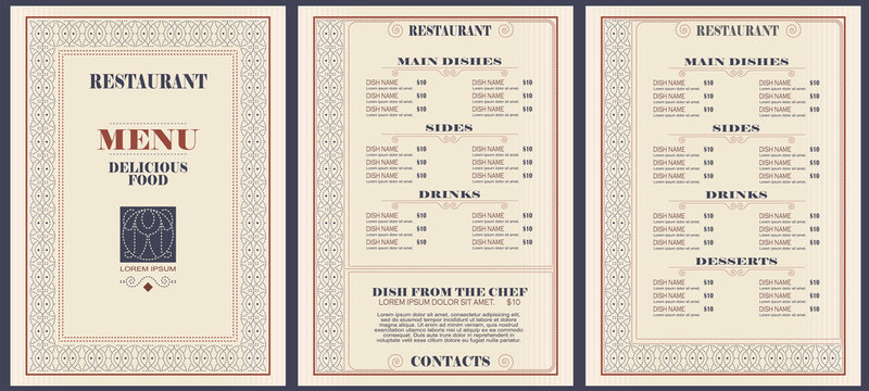 Restaurant menu template or other design.