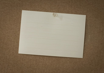 Paper note on wall.