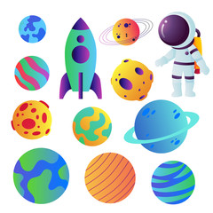 space icons vector collection design
