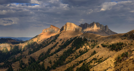 sunset in the mountains