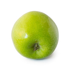 Green apple on white