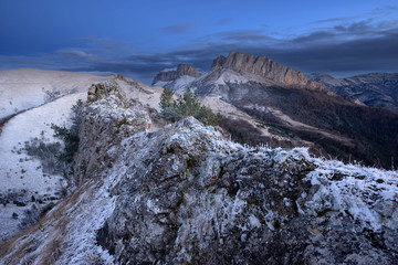 snow covered mountains
