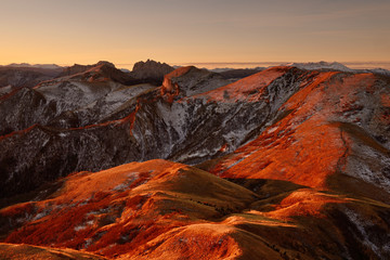 sunset over the mountains