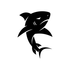 Shark Danger logo design vector isolated  illustration template