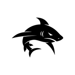 Black Shark logo design vector isolated modern template