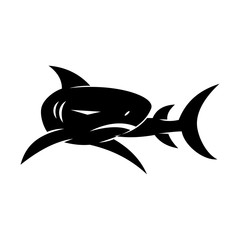 Shark logo design vector with modern illustration template
