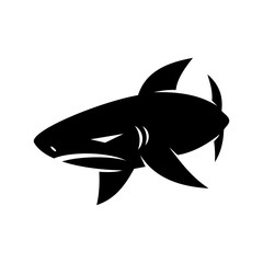 Shark Wild logo design vector isolated illustration template