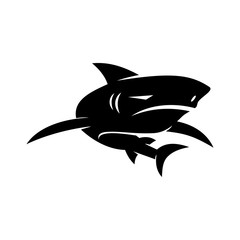Shark wildlife logo design vector isolated illustration template