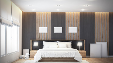 Modern bedroom Design wall 3D rendering