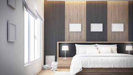 Modern bedroom Design wall 3D rendering