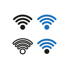 Four variants of the Wi-Fi logo. Simple vector illustration