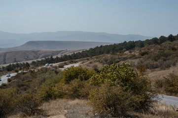 Mountains in Crimea. September. This place is located near the town of Sudak. Autumn in Crimea.  the city of Feodosiya. Russia. Ukraine.