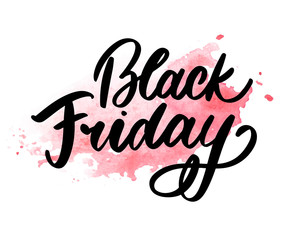 Black Friday Calligraphic Advertising Poster design vector template. Total Sale Discount Banner retro vintage style.