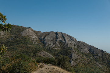 Mountains in Crimea. September. This place is located near the town of Sudak. Autumn in Crimea.  the city of Feodosiya. Russia. Ukraine.