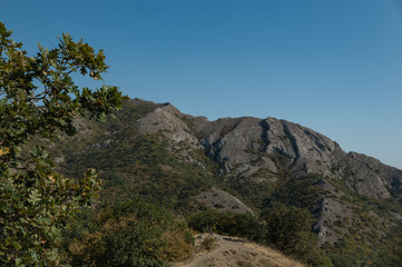 Mountains in Crimea. September. This place is located near the town of Sudak. Autumn in Crimea.  the city of Feodosiya. Russia. Ukraine.