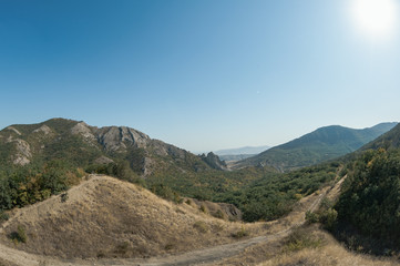 Mountains in Crimea. September. This place is located near the town of Sudak. Autumn in Crimea.  the city of Feodosiya. Russia. Ukraine.