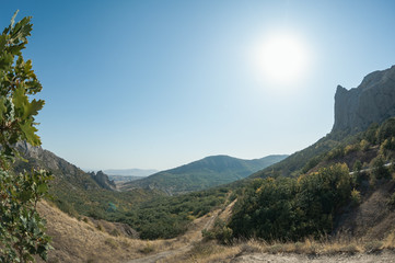 Mountains in Crimea. September. This place is located near the town of Sudak. Autumn in Crimea.  the city of Feodosiya. Russia. Ukraine.