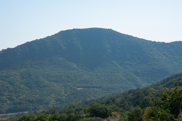 Fototapeta premium Mountains in Crimea. September. This place is located near the town of Sudak. Autumn in Crimea. the city of Feodosiya. Russia. Ukraine.