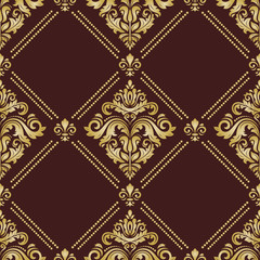 Orient golden vector classic pattern. Seamless abstract background with vintage elements. Orient background. Ornament for wallpaper and packaging