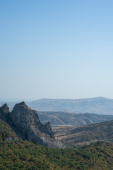 Mountains in Crimea. September. This place is located near the town of Sudak. Autumn in Crimea.  the city of Feodosiya. Russia. Ukraine.