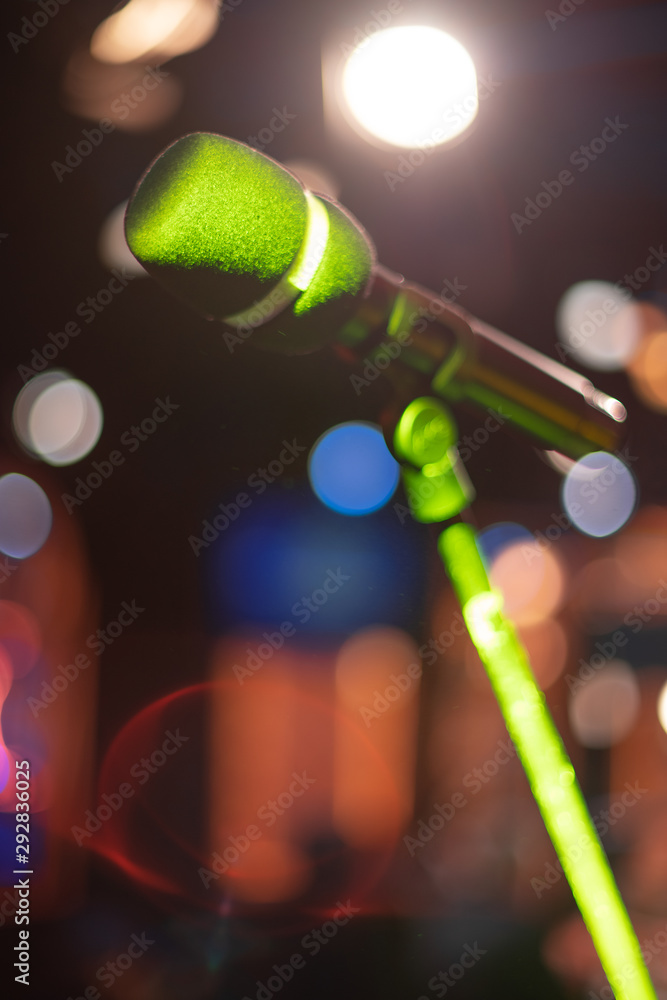 Sticker microphone on stage