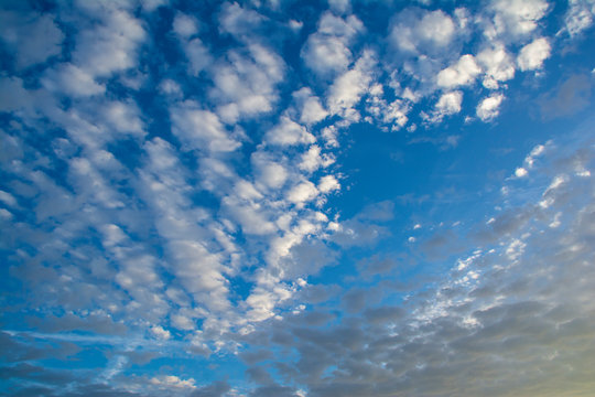 Sky with white and light-yellow couds