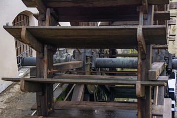 Wooden wheel of an old water mill