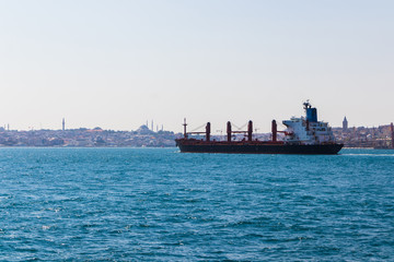 a vessel in the strait of Istanbul