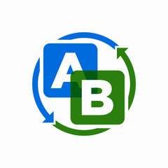 Translate AB Icon Design Vector. Recycle Icon