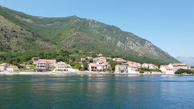 View of Prcanj from Kotor Bay, Montenegro
