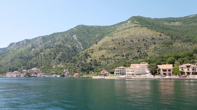 View of Prcanj from Kotor Bay, Montenegro