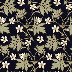 Blumengeranie. Nahtloses Blumenmuster. © marinavorona
