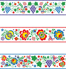 Vector slovak (slovacko) folk ornaments in strips - 292838468