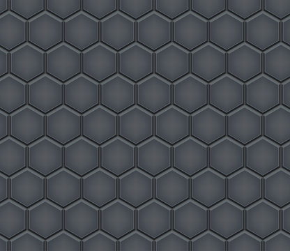 Seamless pattern of hex cobblestone pavement