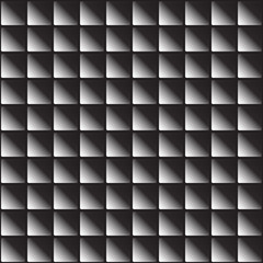 Seamless pattern volumetric square tile or mosaic in vector. Geometric abstract background. Black and white gradient square