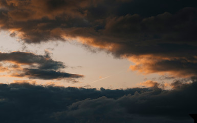 Fototapeta na wymiar Dramatic Orange Clouds