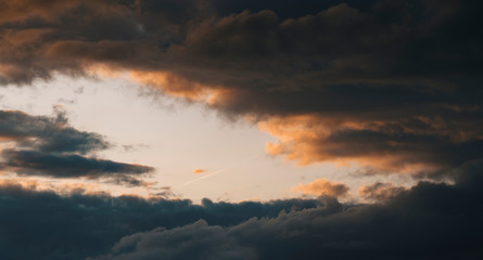 Fototapeta na wymiar Dramatic Orange Clouds